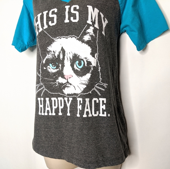 Grumpy cat baseball style tee size: L - Picture 3 of 5